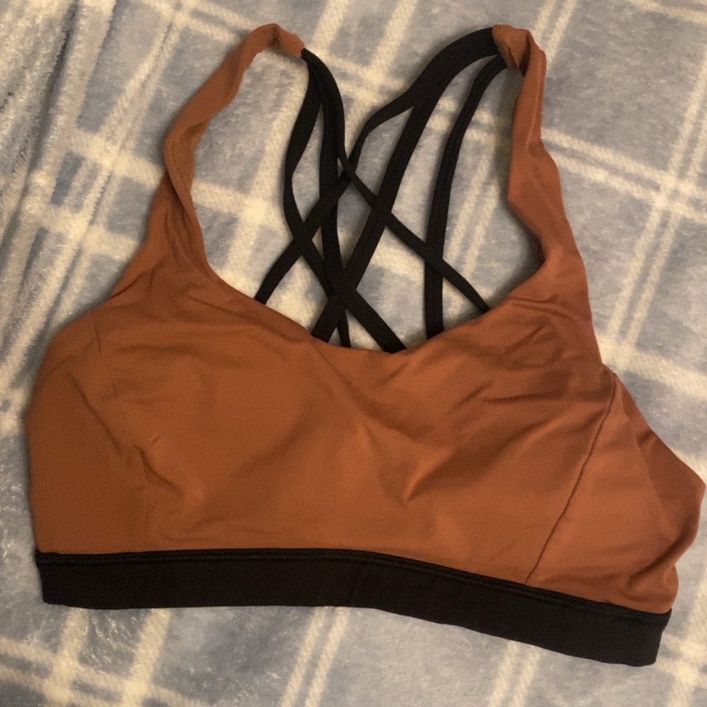 Lululemon Strappy Back Sports Bra - Terracotta Orange - Size 8